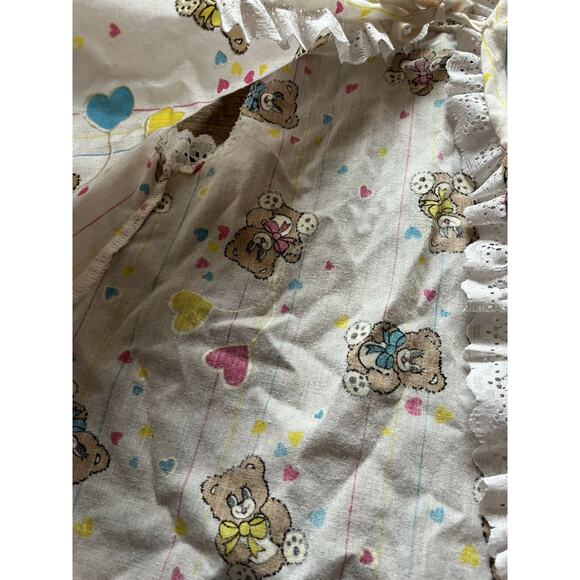 Vintage 80’s Valerie's Of MIAMI Baby Toddler Ruffle Teddy Bear Hooded Vest 3T - Picture 3 of 7